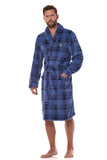 Elegant Men's Printed Bathrobe with Pockets & Embroidery