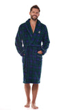 Elegant Men's Bathrobe with Piping Trim & Embroidery