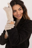 Insulated Women's Gloves with Touchscreen and Decorative Buttons