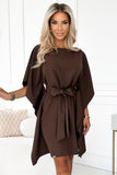 Chic Butterfly Dress in Elegant Chocolate Color