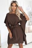 Chic Butterfly Dress in Elegant Chocolate Color