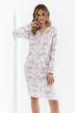 Elegant Nightgown with Piping and Long Sleeves for Comfort
