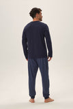Breathable Men's Long Sleeve Pajamas for Cooler Nights
