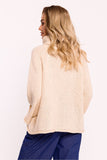 Cozy Oversized Turtleneck Sweater with Stylish 7/8 Sleeves