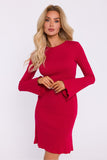 Elegant Ribbed Cotton Knit Long-Sleeved Dress for All Occasions