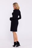 Elegant Ribbed Cotton Knit Long-Sleeved Dress for All Occasions