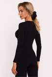 Elegant Corset-Style Ribbed Cotton Blouse for Any Occasion