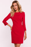 Elegant Mini Dress with Unique Sleeve Slits and Zipper Back
