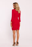 Elegant Mini Dress with Unique Sleeve Slits and Zipper Back