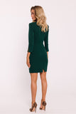 Elegant Mini Dress with Unique Sleeve Design and Zipper