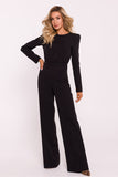 Chic Women's Jumpsuit with Fitted Top and Stylish Zipper