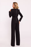 Chic Women's Jumpsuit with Fitted Top and Stylish Zipper