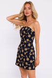Elegant Corset Mini Dress with Decorative Flaps and Support