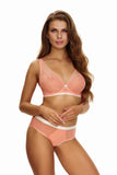 Peach Cut Panties with Contrasting Elastic Band for Comfort