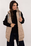 Stylish Women's Quilted Vest with Detachable Hood and Pockets