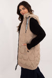 Stylish Women's Quilted Vest with Detachable Hood and Pockets