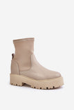 Elegant Leather Ankle Boots with Comfortable Platform Heel