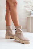 Elegant Leather Ankle Boots with Comfortable Platform Heel