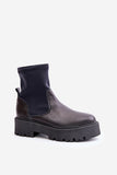 Elegant Leather Ankle Boots with Comfortable Platform Heel