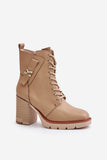 Elegant Eco Leather Zip-Up Booties with Gold Detail