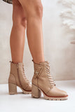 Elegant Eco Leather Zip-Up Booties with Gold Detail