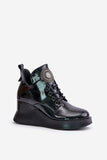 Stylish Leather Women's Boots with Warm Lining and Lacing
