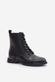 Stylish Natural Leather Women's Boots with Zipper & Lacing