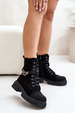 Cozy Eco-Suede Women's Flat Heel Boots with Unique Charm