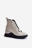 Elegant Eco Leather Women's Boots with Side Zipper and Insulation
