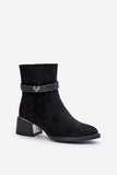 Stylish Eco-Suede Women's Boots with Shiny Stripes