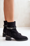 Stylish Eco-Suede Women's Boots with Shiny Stripes
