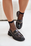 Elegant Women's Leather Moccasins with Unique Ornamentation