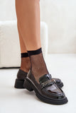 Elegant Women's Leather Moccasins with Unique Ornamentation