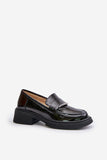 Elegant Women's Leather Moccasins with Unique Front Ornament