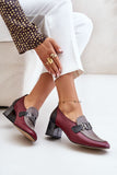 Elegant Natural Leather Pumps with Gold Embellishment