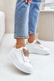 Eco-Friendly Women's Platform Sneakers with Butterfly Accent