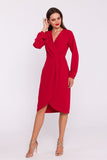 Elegant Hourglass Dress with Pleated Detail and Romantic Sleeves