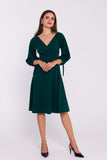 Elegant V-Neck Romantic Knit Dress for Effortless Style