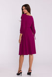 Elegant Soft Knit Romantic Dress with V-Neckline