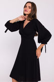 Elegant Romantic Knit Dress with Adjustable Sleeves