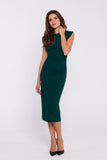 Elegant Sleeveless Midi Tube Dress with Pleated Details
