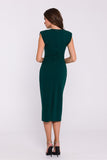 Elegant Sleeveless Midi Tube Dress with Pleated Details