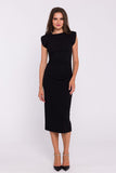 Chic Minimalist Tube Dress with Pleats and Shoulder Pads