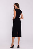 Chic Minimalist Tube Dress with Pleats and Shoulder Pads