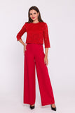 Chic Lace Top Jumpsuit with Elegant Wide Legs for Events