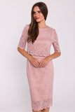 Chic Two-Layer Lace Pencil Dress for Elegant Occasions