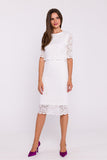 Chic Lace Overlay Pencil Dress for Elegant Occasions