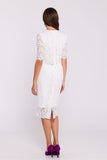 Chic Lace Overlay Pencil Dress for Elegant Occasions
