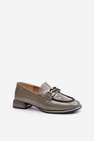 Elegant Womenâs Leather Half Shoes with Charming Ornament