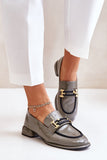 Elegant Womenâs Leather Half Shoes with Charming Ornament